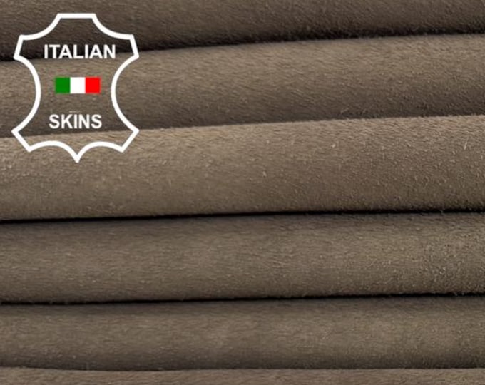 Delivered Duty paid - BROWN SUEDE Thick Italian Goat leather pack 6 skins total 30sqf 1.1mm #Z366