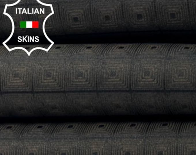 DARK BROWN SQUARES Eye Attractions Print On Thick Soft Italian Lambskin Sheep Lamb leather hide hides skin skins 4+sqf 1.1mm #C5128