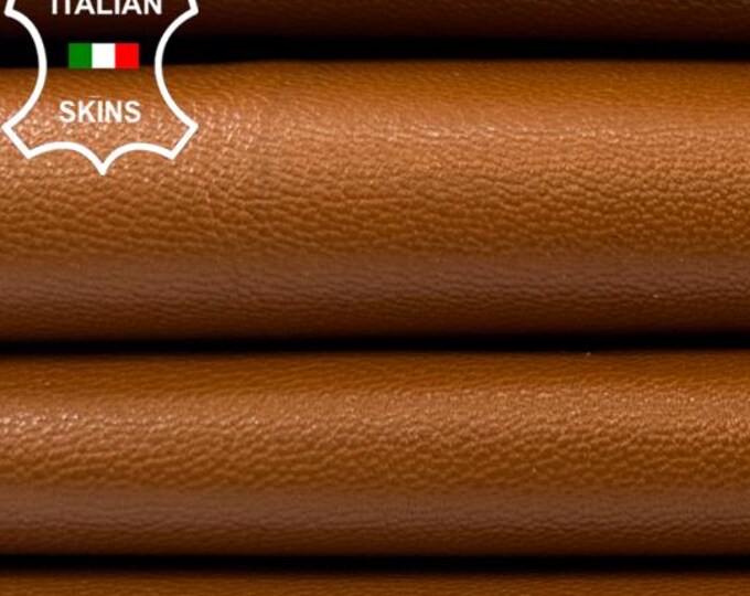 SADDLE TAN BROWN Italian Goatskin Goat leather hide hides skin skins 6+sqf 0.9mm #C5617