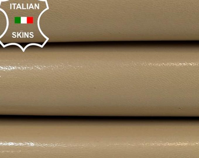 Delivered Duty Paid-CREAM SEMI GLOSS Tomaia Smooth Thick Strong Italian Goat leather skin 6+sqf 1.1mm #C6946