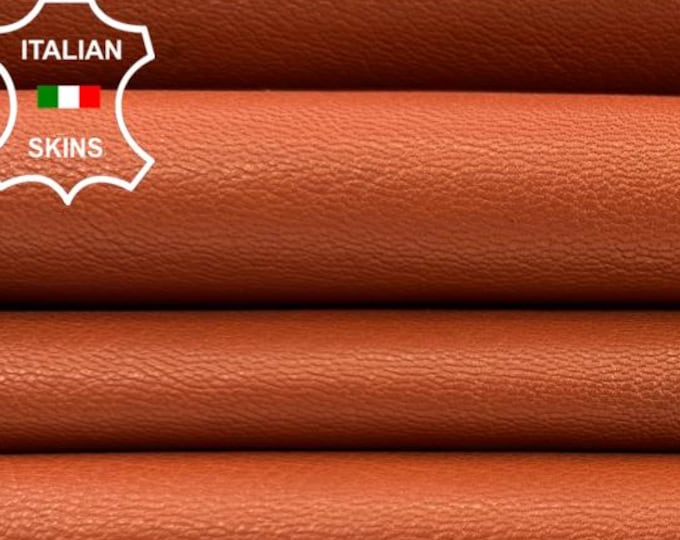 TERRACOTTA ROUGH Vegetable Tan Thick Italian Goat leather pack 2 skins total 8+sqf 1.2mm #C7254