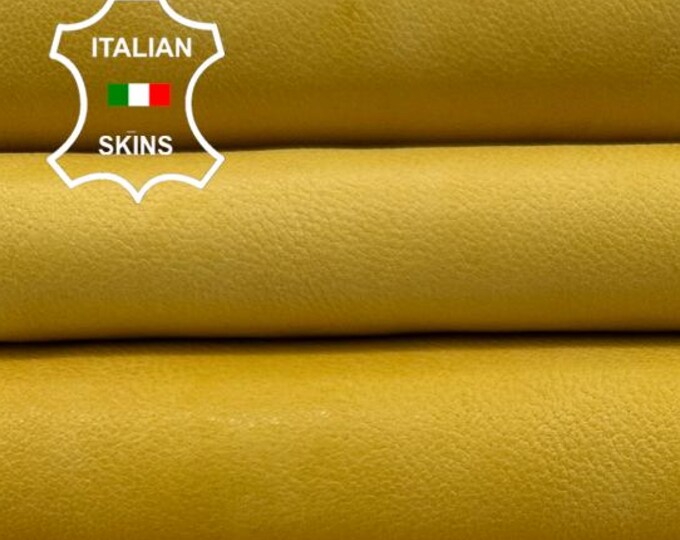 NATURAL GOLDEN YELLOW Vegetable Tan Soft Italian Lambskin Sheep Lamb leather hide hides skin skins 7sqf 0.9mm #C4340