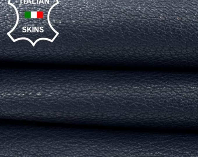 Delivered Duty Paid-DARK BLUE ROUGH Vegetable Tan Thick Soft Italian Goat Leather skin 5sqf 1.3mm #C6914