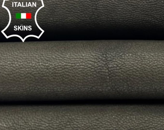WASHED OLIVE ARMY Rough Vegetable Tan Thick Italian Goatskin Goat leather hide hides skins skins 5sqf 1.3mm #C6017