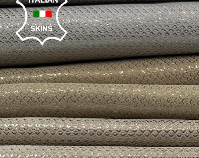 BEIGE 3 SHADES SHIMMER Print Italian Goatskin Goat leather pack 3 hides skins total 10+sqf 0.7mm #C5535