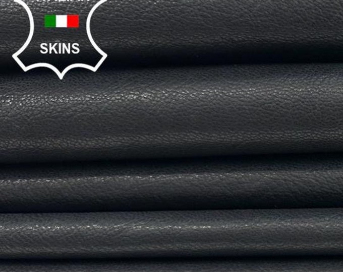 ANTHRACITE BLACK ROUGH Italian Goatskin Goat Leather pack 3 hides skins total 16sqf 0.9mm #C3381