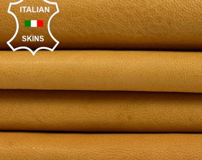 CHEDDAR CHEESE YELLOW Vegetable Tan Naked Soft Italian Lambskin Sheep Lamb leather hide hides skin skins 9sqf 0.9mm #C4206