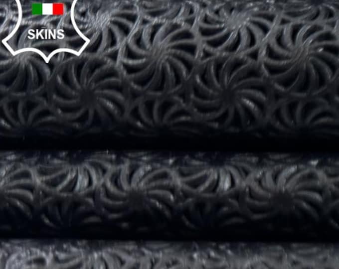 BLACK EYE ATTRACTION Print Perforated Thin Soft Italian Lambskin Sheep Lamb leather hide hides skin skins 4sqf 0.5mm #C6077