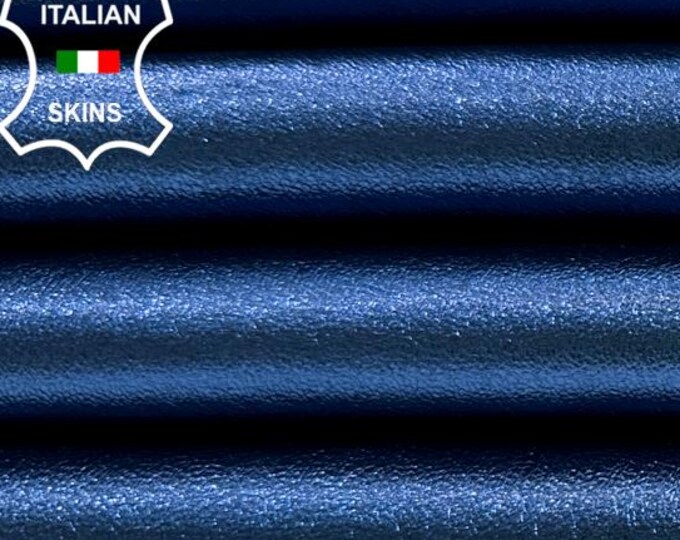METALLIC BLUE Soft Italian Lambskin Sheep Lamb leather hide hides skin skins 5sqf 1.0mm #C4314