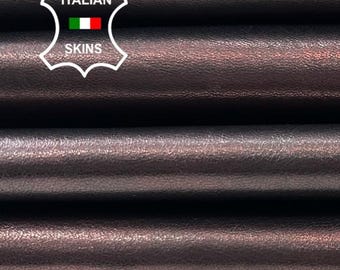 METALLIC BURGUNDY Distressed Antiqued Italian Calfskin Calf Cow leather pack 2 hides skins total 14sqf 0.7mm #C5794