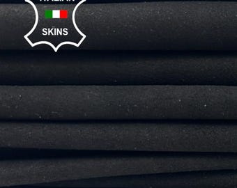Delivered Duty Paid-VERY DARK BROWN Suede Thin Soft Italian Lamb Leather pack 4 skins total 20+sqf 0.6mm #C5388