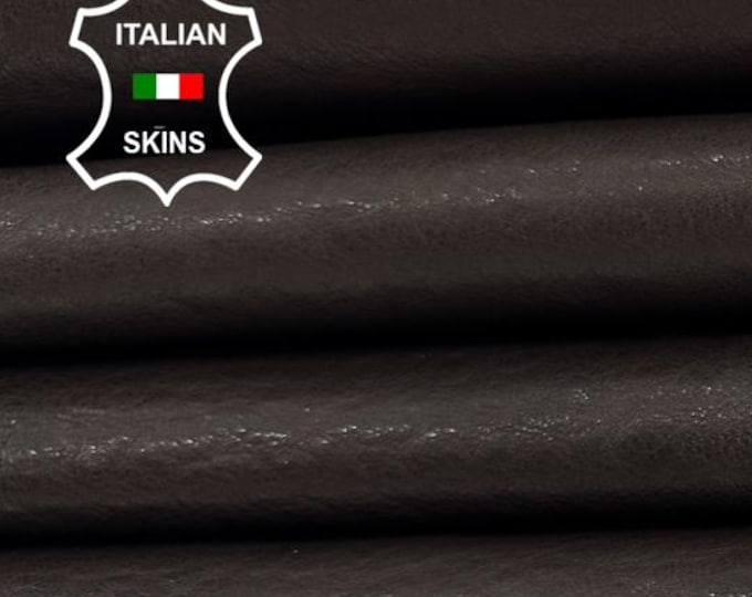 Delivered Duty Paid-WASHED DARK BROWN Antiqued Vegetable Tan Thick Soft Italian Lamb leather skin 6sqf 1.4mm #C6985