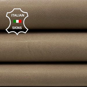 LIGHT TAUPE WASHED Vegetable Tan Italian Goatskin Goat leather hide hides skin skins 6sqf 1.0mm #C4364