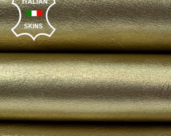 METALLIC LIGHT GOLD Italian Lambskin Sheep Lamb Leather hide hides skin skins 6+sqf 0.8mm #C6194