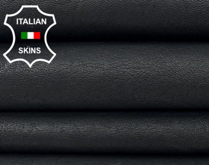 Delivered Duty paid - WASHED BLACK VEGETABLE Tan Thick Soft Italian Lamb leather skin 8sqf 1.4mm #Z16