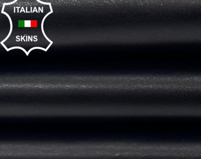 JET BLACK Thick Soft Italian Calf leather skin 6sqf 1.1mm #C7108