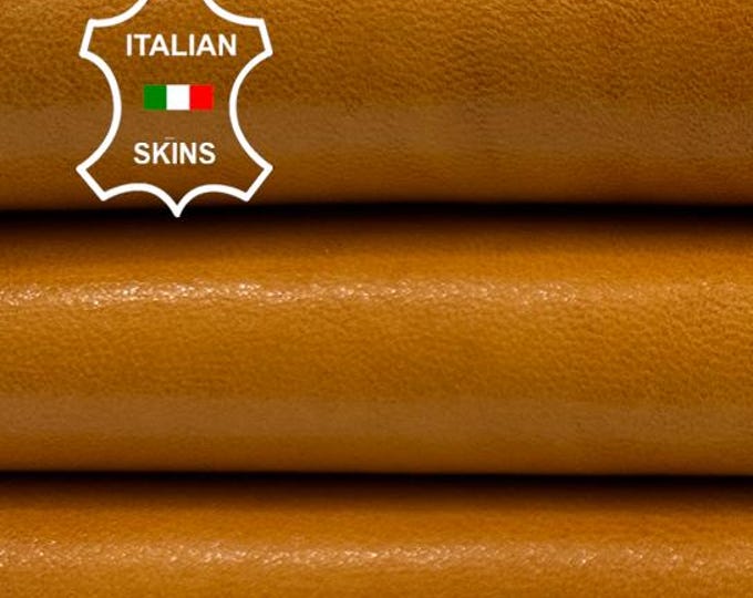 TANGERINE VEGETABLE TAN Vintage Look Thick Italian Lambskin Sheep Lamb leather hide hides skin skins 6sqf 1.2mm #C4639