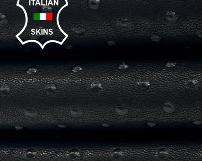 WASHED BLACK STUDS Embossed Vegetable Tan Thick Italian Goatskin Goat leather hide hides skin skins 4+sqf 1.4mm #C5137