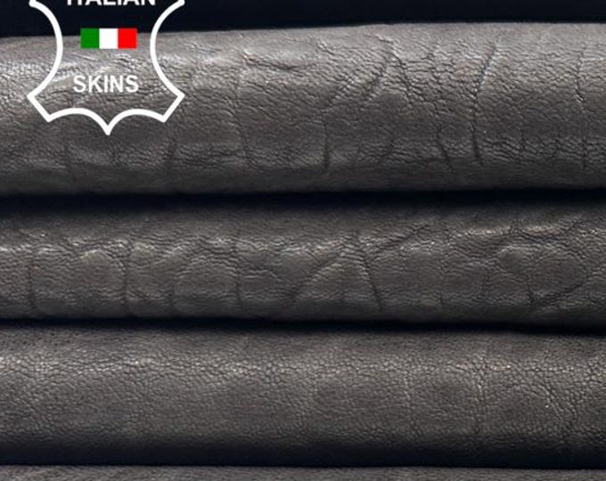 DARK TAUPE BROWN Grainy Vegetable Tan Thick Soft Italian Lambskin Sheep Lamb leather pack 2 hides skins total 10sqf 1.4mm #C5673