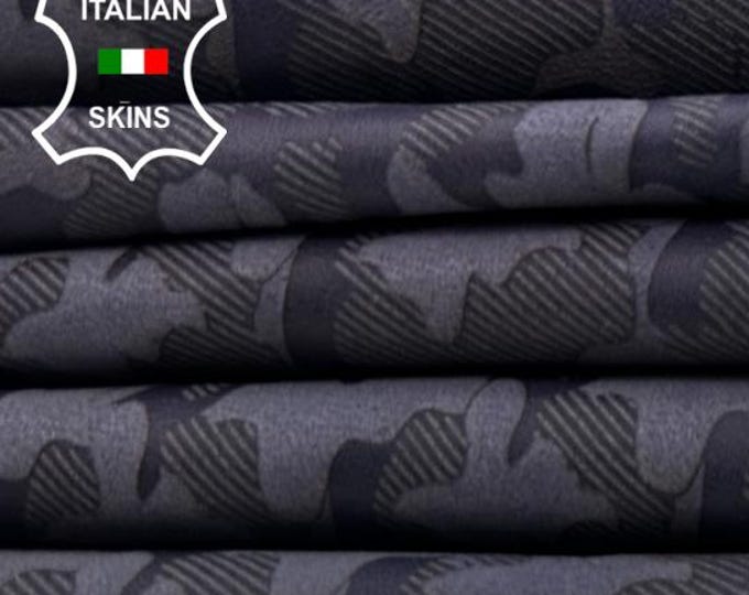 DARK PURPLE Camo Laser Engraved Thin Soft Italian Lambskin Sheep Lamb leather hide hides skin skins 4sqf 0.5mm #C4956