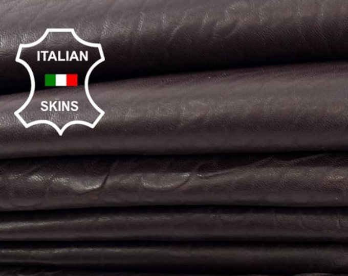 Delivered Duty paid -  CHOCOLATE BROWN NATURAL Grainy Soft Italian Lamb leather pack 10 skins total 60sqf 0.9mm #Z282