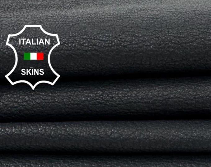 Delivered Duty paid - MIDNIGHT BLACK ROUGH Vegetable Tan Thick Soft Italian Goat leather pack 3 skins total 15sqf 1.1mm #Z408