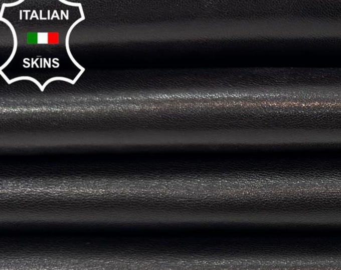 Delivered Duty paid - DARK BROWN SHINY Soft Italian Lamb leather pack 2 skins total 8sqf 1.0mm #C7789