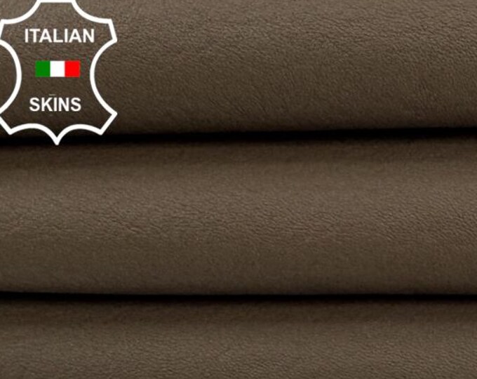 Delivered Duty paid - BROWN BACKED IVORY Wool Soft Italian Lamb leather skin 5sqf #Z319