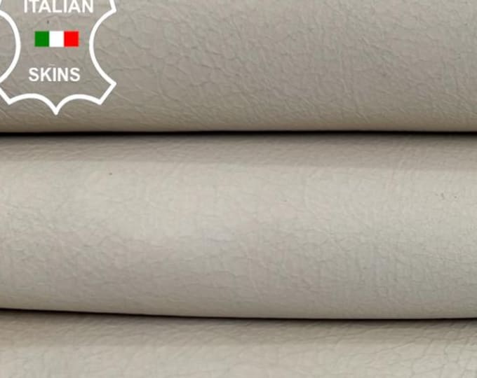 Delivered Duty Paid-IVORY CRACKED Crinkled Vintage Look Thick Italian Goat leather skin 7sqf 1.1mm #C6874