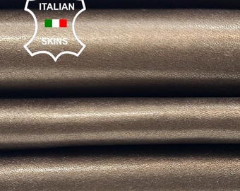 Delivered Duty Paid-BRONZE WASHED VEGETABLE Tan Thick Italian Lamb leather pack 3 skins total 10+sqf 1.2mm #C5503