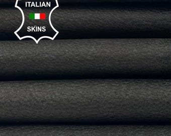 Delivered Duty Paid-BROWN OLIVE ROUGH Grainy Vegetable Tan Vintage look Soft Italian Lamb leather skin 9sqf 1.0mm #C5446