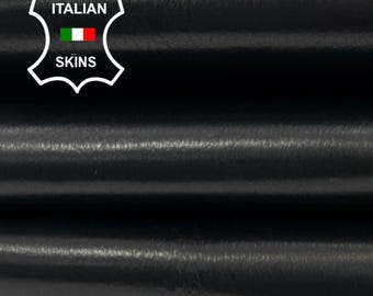 JET BLACK Italian Calfskin Calf Cow Baby Buff leather hide hides skin skins 5+sqf 1.0mm #C4999