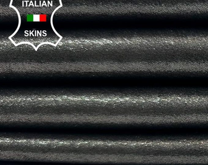METALLIC CHROME SILVER Lame Antiqued Italian Goatskin Goat leather pack 2 hides skins total 7+sqf 1.0mm #C4583