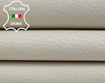 Delivered Duty Paid-WHITE LACE PEBBLE Grainy Thick Soft Italian Lambskin Sheep Lamb leather skin 8+sqf 1.1mm #C4136
