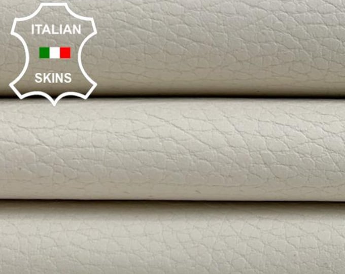WHITE LACE PEBBLE Grainy Thick Soft Italian Lambskin Sheep Lamb leather hide hides skin skins 8+sqf 1.1mm #C4136