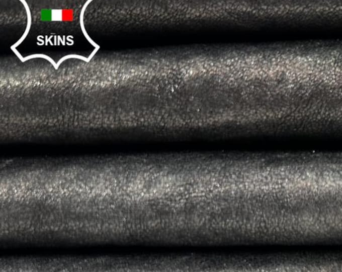 METALLIC WASHED SMOG Chrome Antiqued Soft Italian Lambskin Sheep Lamb Leather hide hides skin skins 7sqf 0.7mm #C5468