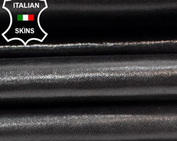 Delivered Duty paid - DARK BROWN SHINY Italian Goat leather pack 8 skins total 30sqf 0.8mm #C7533