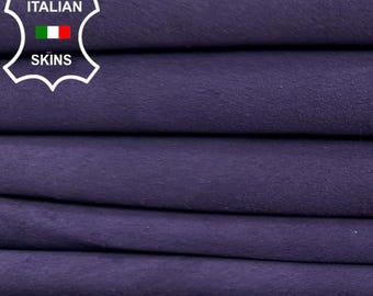 Delivered Duty Paid-EGGPLANT PURPLE SUEDE Soft Italian Goatskin Goat Leather pack 6 skins total 14sqf 0.8mm #C6845