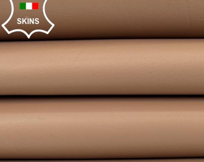 Delivered Duty Paid-NUDE SMOOTH Italian Goat leather pack 3 skins total 14sqf 0.9mm #C6949