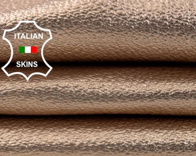 METALLIC ROSE GOLD Pebble Grainy Italian Goat leather skin 3+sqf 0.8mm #C7271