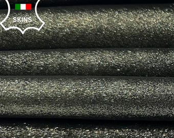 METALLIC OLIVE GREEN Shimmer Lame Print Thick Italian Goatskin Goat leather pack 5 hides skins total 16+sqf 1.3mm #C5560