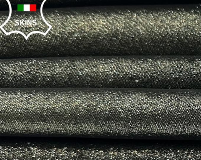 METALLIC OLIVE GREEN Shimmer Lame Print Thick Italian Goatskin Goat leather pack 5 hides skins total 16+sqf 1.3mm #C5560
