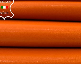 ORANGE ROUGH Thick Italian Goat leather skin 6sqf 1.2mm #C7226