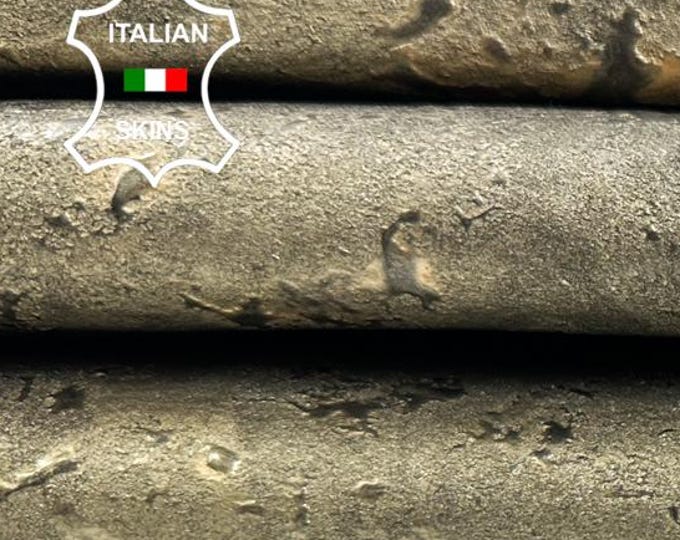 METALLIC PLATINUM ANTIQUED Bronze Hue Textured Italian Goatskin Goat Leather pack 2 hides skins total 10sqf 1.0mm #C5476