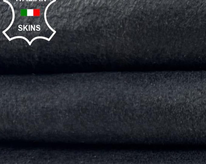 DARK GREY CRINKLED Vintage Look Soft Italian Lambskin Sheep Lamb leather hide hides skin skins 5sqf 0.8mm #C6283