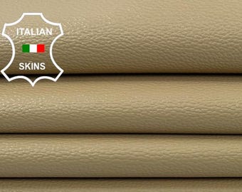 PEBBLE GRAINY WHEAT Beige Italian Goat leather pack 2 skins total 11sqf 0.7mm #Z441