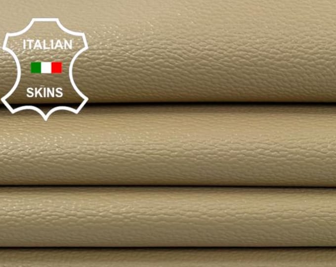 Delivered Duty paid - PEBBLE GRAINY WHEAT Beige Italian Goat leather pack 2 skins total 11sqf 0.7mm #Z441