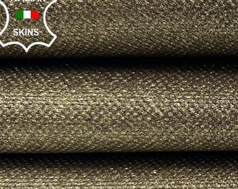 Delivered Duty Paid-METALLIC OLD GOLD Shimmer Textured Strong Italian Goatskin Goat leather skin  8sqf 1.0mm #C5430