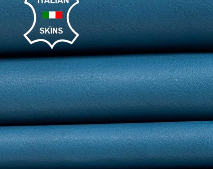AZURE BLUE ROUGH Soft Italian Calfskin Calf Cow Buff leather hide hides skin skins 14sqf 1.0mm #C5002