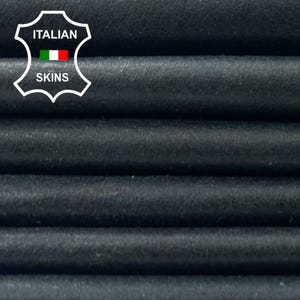 DARK GREY CRINKLED Vintage look Thin Soft Italian Lambskin Sheep Lamb leather pack 2 hides skins total 11sqf 0.5mm #C5450